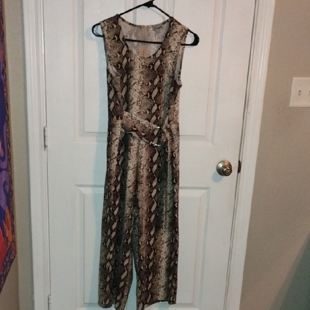Snakeskin Print Jumpsuit